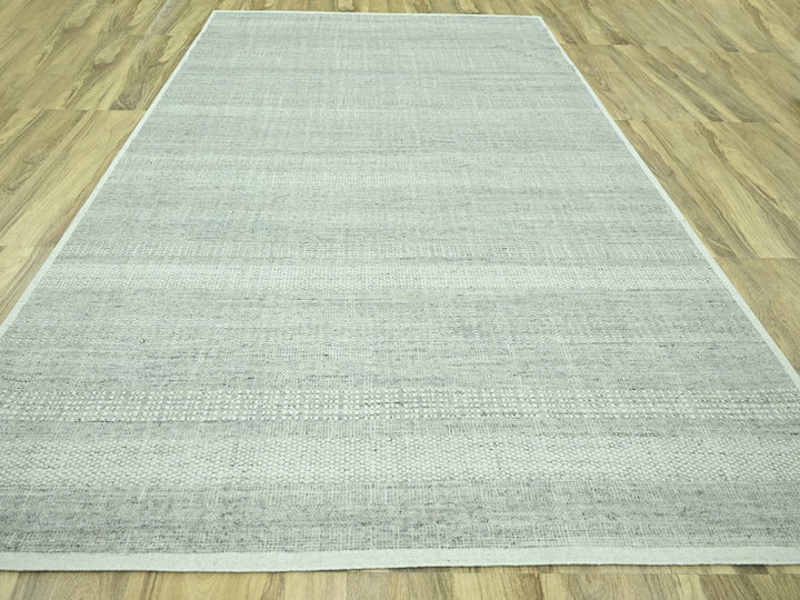 10'1" x 13'9" New Hand Knotted Grey Wool Rectangle Oriental Rug - MOA10276689