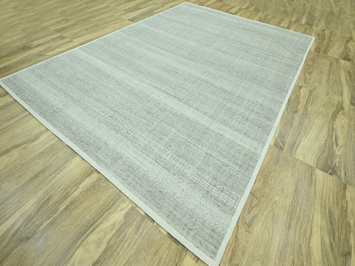 10'1" x 13'9" New Hand Knotted Grey Wool Rectangle Oriental Rug - MOA10276689