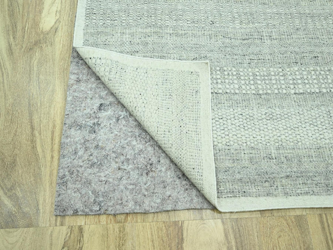 10'1" x 13'9" New Hand Knotted Grey Wool Rectangle Oriental Rug - MOA10276689