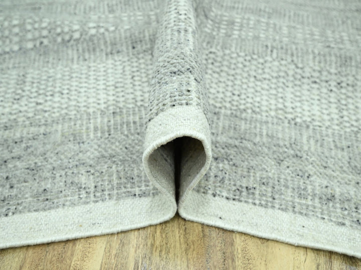 10'1" x 13'9" New Hand Knotted Grey Wool Rectangle Oriental Rug - MOA10276689