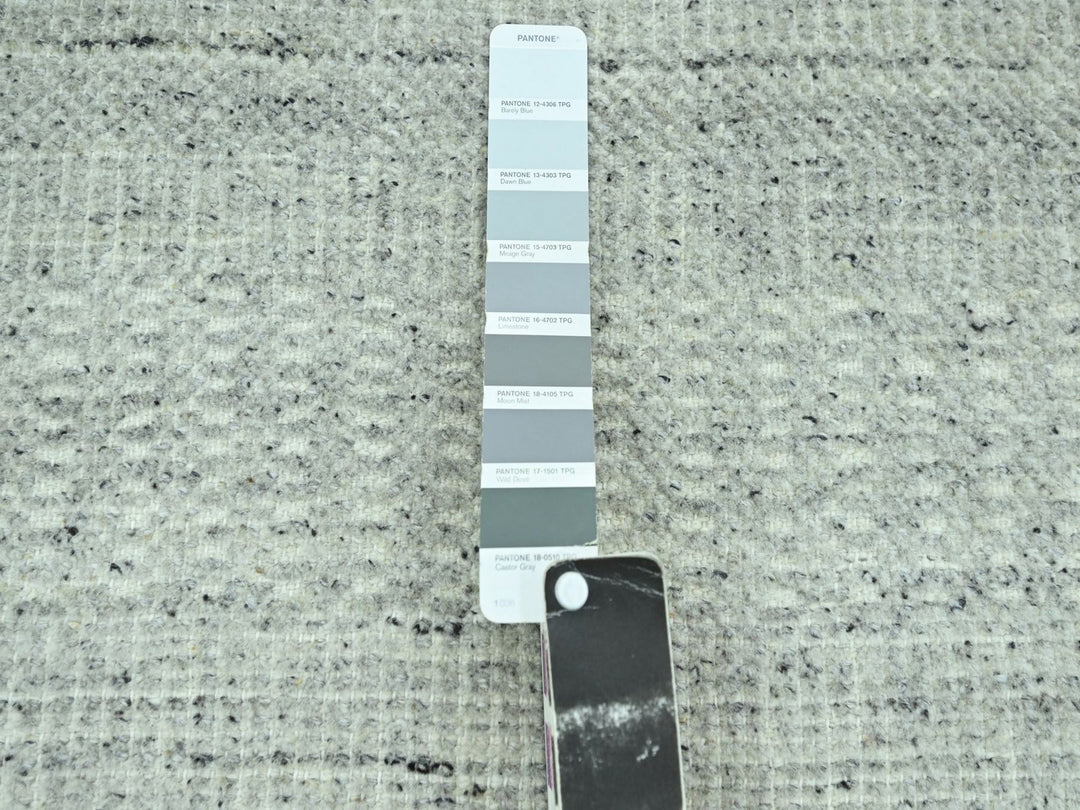10'1" x 13'9" New Hand Knotted Grey Wool Rectangle Oriental Rug - MOA10276689