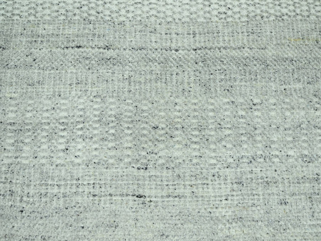 10'1" x 13'9" New Hand Knotted Grey Wool Rectangle Oriental Rug - MOA10276689