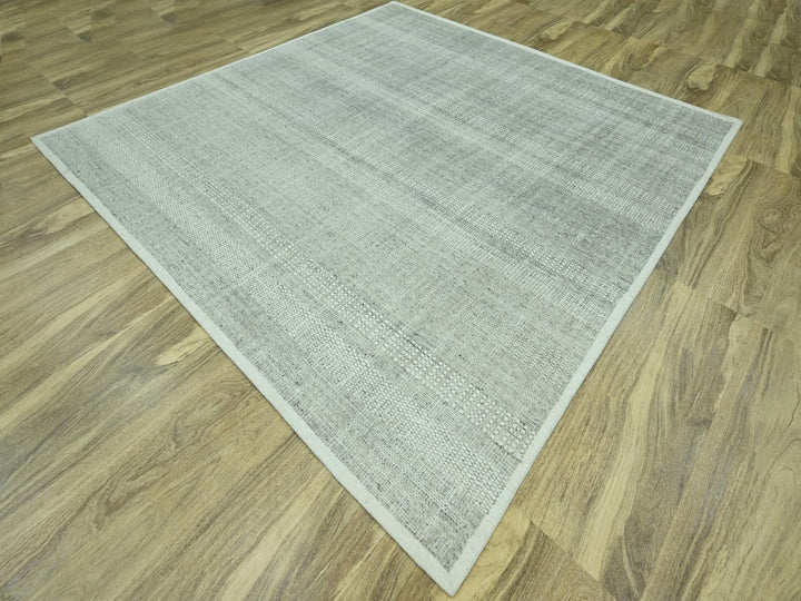 10'0" x 10'2" New Hand Knotted Grey Wool Square Oriental Rug - MOA10276690