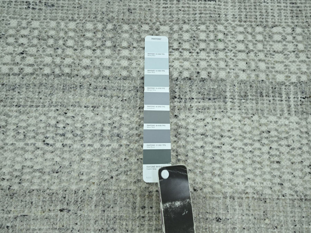 10'0" x 10'2" New Hand Knotted Grey Wool Square Oriental Rug - MOA10276690