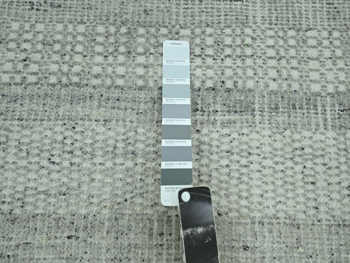 10'0" x 10'2" New Hand Knotted Grey Wool Square Oriental Rug - MOA10276690
