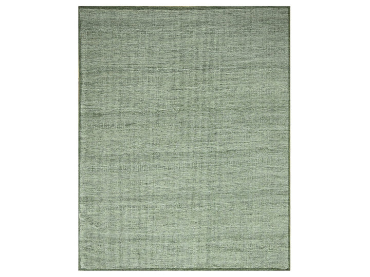 11'10" x 14'9" New Hand Knotted Green Wool Rectangle Oriental Rug - MOA10276692