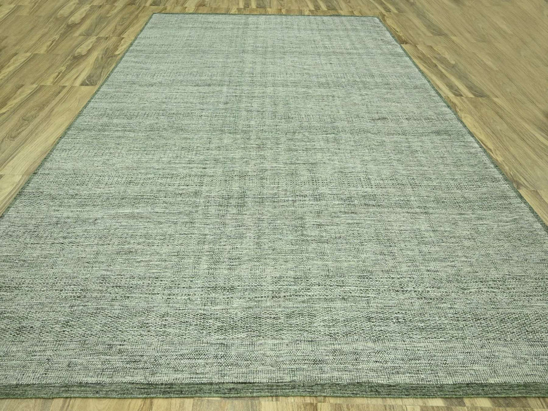 11'10" x 14'9" New Hand Knotted Green Wool Rectangle Oriental Rug - MOA10276692