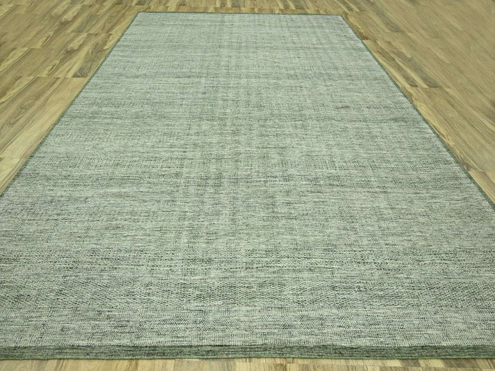 11'10" x 14'9" New Hand Knotted Green Wool Rectangle Oriental Rug - MOA10276692