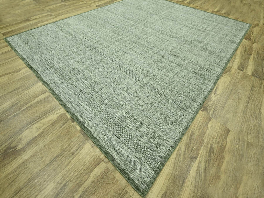 11'10" x 14'9" New Hand Knotted Green Wool Rectangle Oriental Rug - MOA10276692
