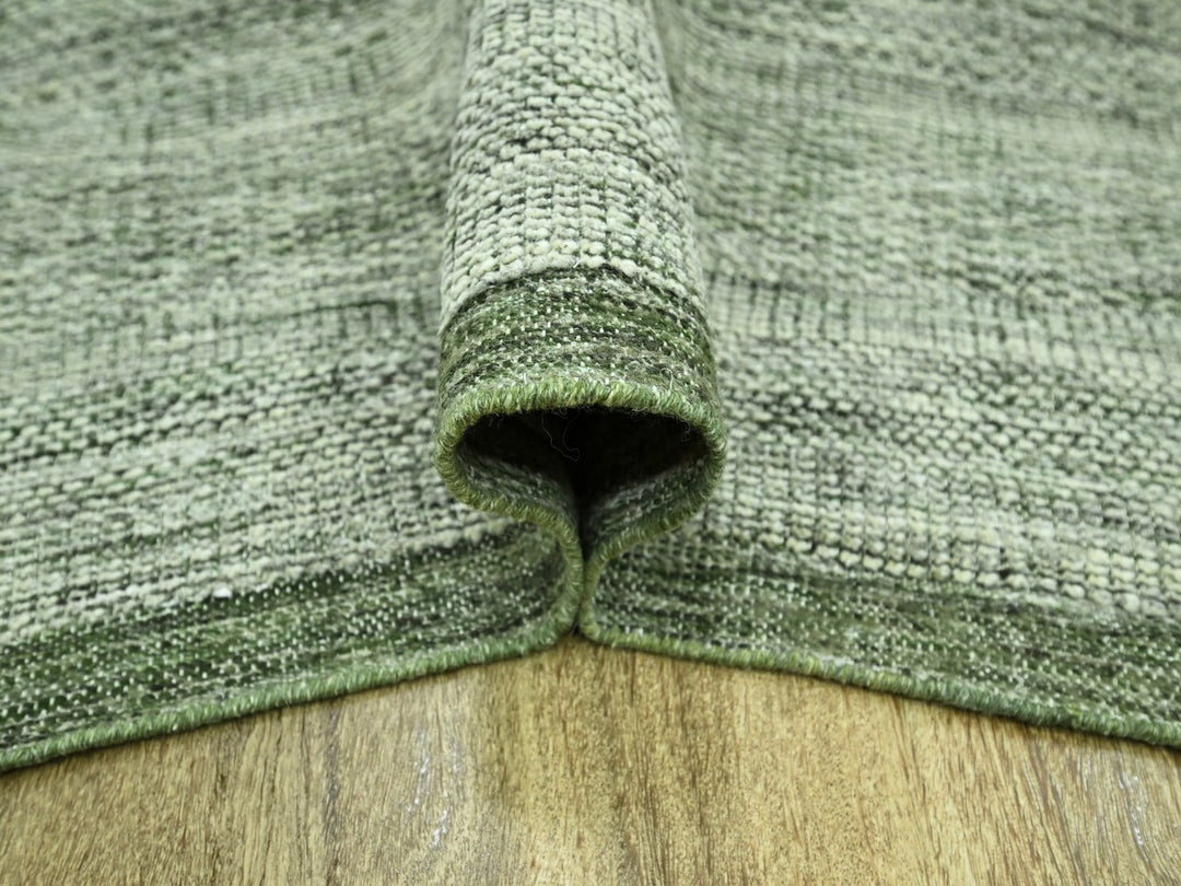 11'10" x 14'9" New Hand Knotted Green Wool Rectangle Oriental Rug - MOA10276692