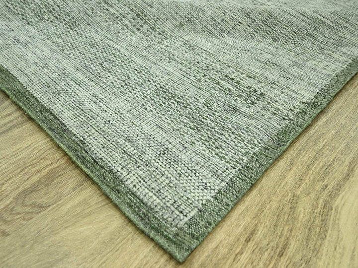 11'10" x 14'9" New Hand Knotted Green Wool Rectangle Oriental Rug - MOA10276692