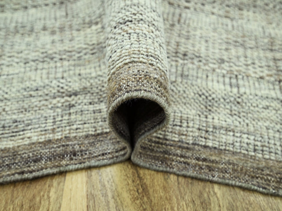 12'1" x 14'11" New Hand Knotted Brown Wool Rectangle Oriental Rug - MOA10276693