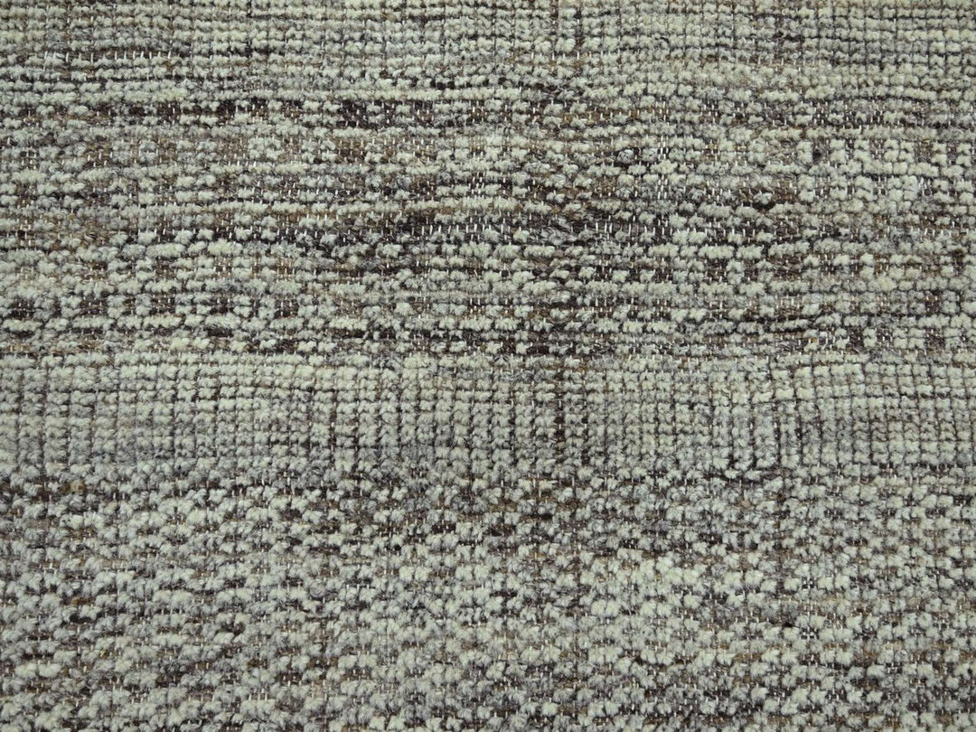 12'1" x 14'11" New Hand Knotted Brown Wool Rectangle Oriental Rug - MOA10276693