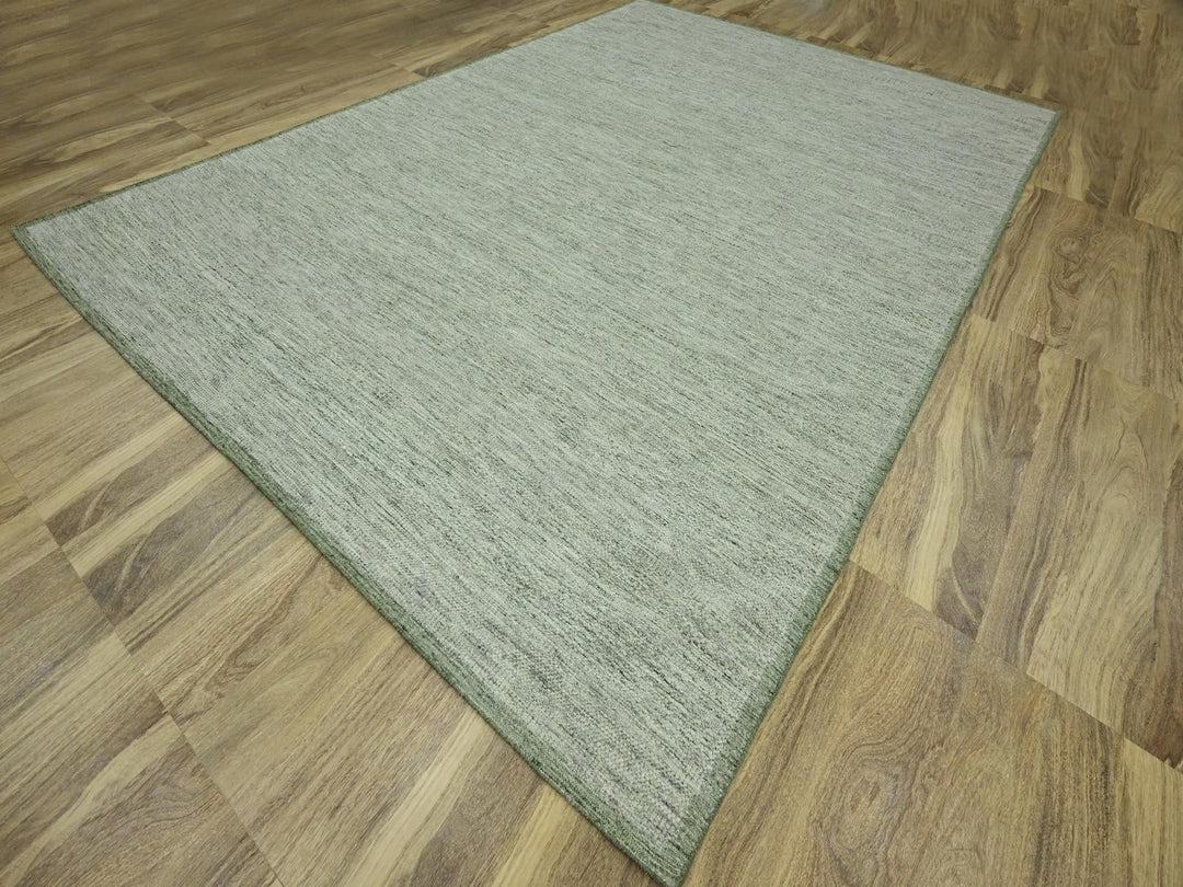 9'10" x 14'0" New Hand Knotted Green Wool Rectangle Oriental Rug - MOA10276694