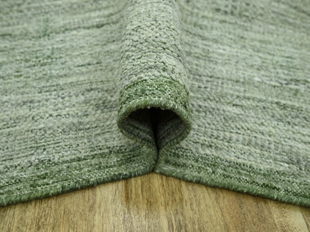 9'10" x 14'0" New Hand Knotted Green Wool Rectangle Oriental Rug - MOA10276694