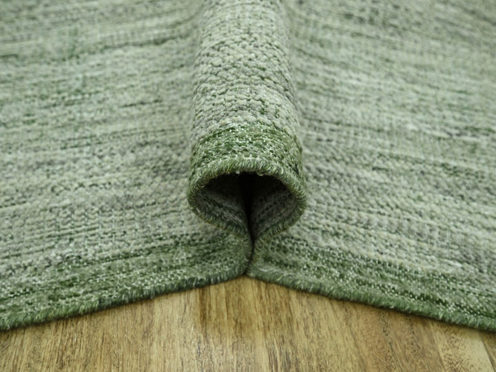 9'10" x 14'0" New Hand Knotted Green Wool Rectangle Oriental Rug - MOA10276694