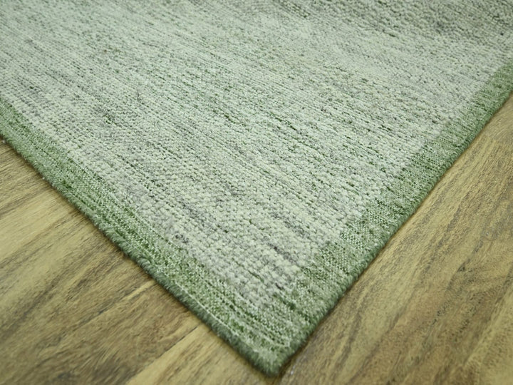 9'10" x 14'0" New Hand Knotted Green Wool Rectangle Oriental Rug - MOA10276694
