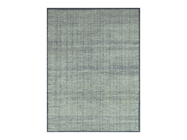 8'10" x 11'10" New Hand Knotted Blue Wool Rectangle Oriental Rug - MOA10276695