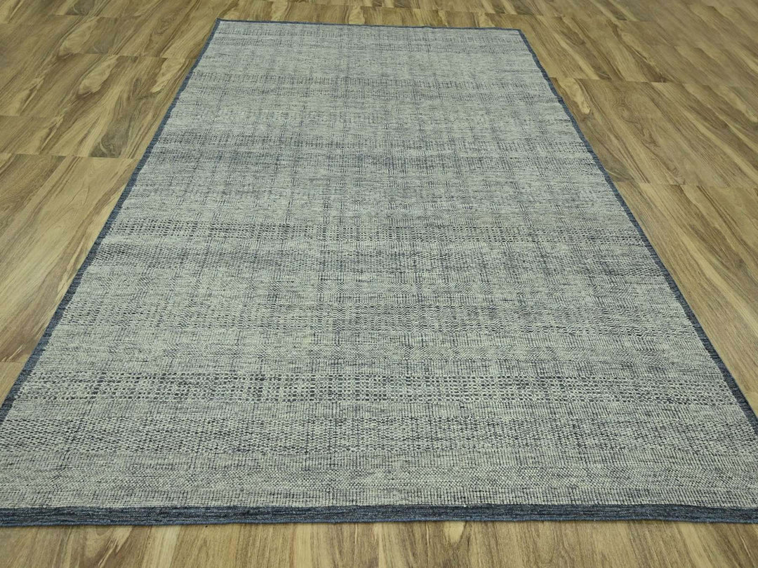 8'10" x 11'10" New Hand Knotted Blue Wool Rectangle Oriental Rug - MOA10276695