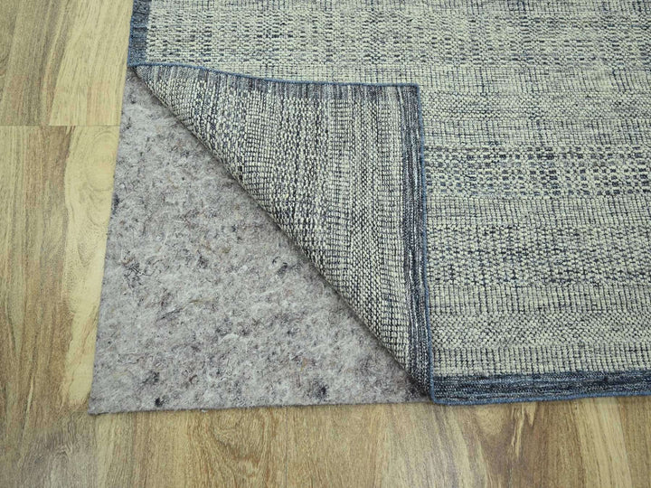 8'10" x 11'10" New Hand Knotted Blue Wool Rectangle Oriental Rug - MOA10276695