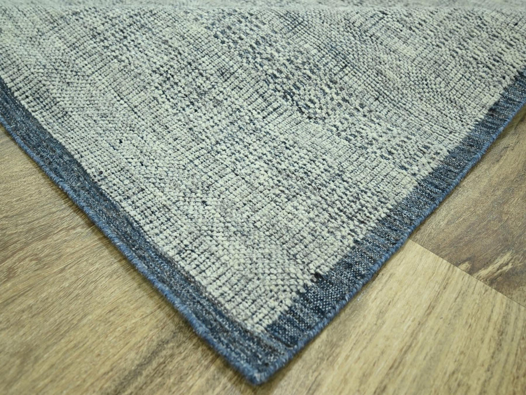 8'10" x 11'10" New Hand Knotted Blue Wool Rectangle Oriental Rug - MOA10276695