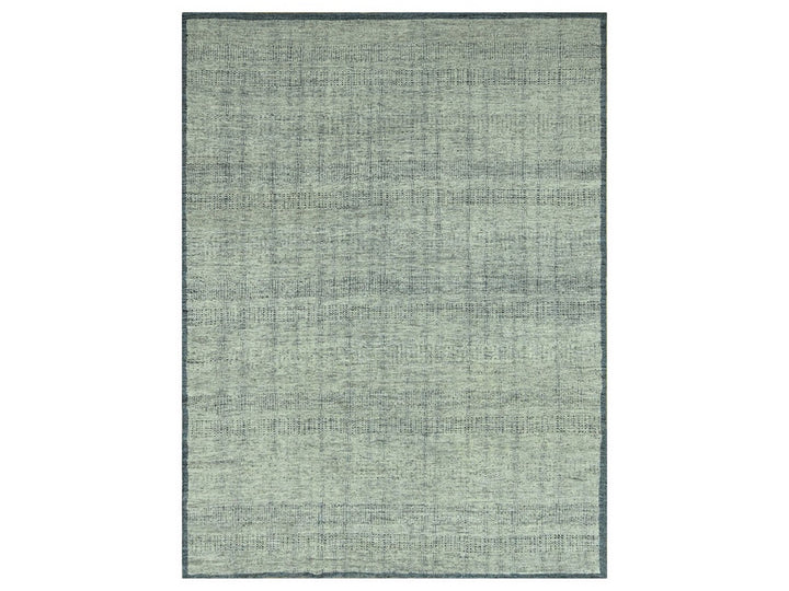 9'0" x 11'8" New Hand Knotted Blue Wool Rectangle Oriental Rug - MOA10276698