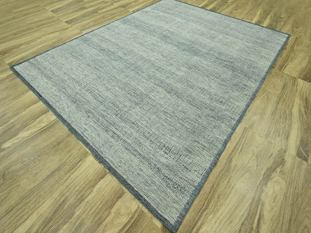 9'0" x 11'8" New Hand Knotted Blue Wool Rectangle Oriental Rug - MOA10276698