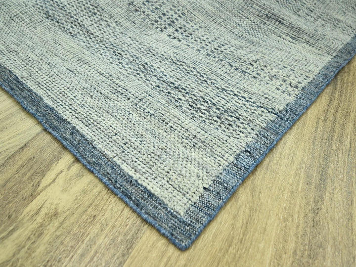 9'0" x 11'8" New Hand Knotted Blue Wool Rectangle Oriental Rug - MOA10276698