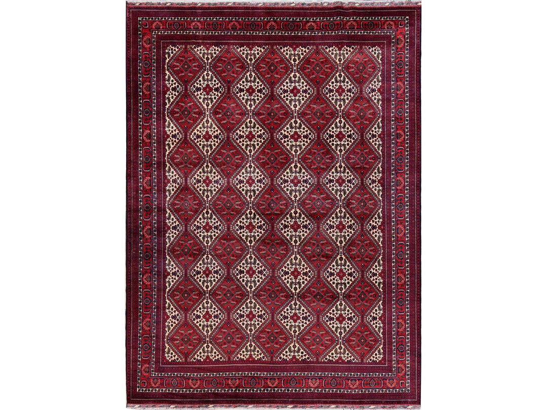 9'10" x 13'0" New Hand Knotted Red Wool Rectangle Oriental Rug - MOA102766