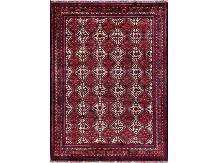 9'10" x 13'0" New Hand Knotted Red Wool Rectangle Oriental Rug - MOA102766