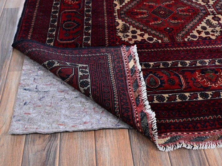 9'10" x 13'0" New Hand Knotted Red Wool Rectangle Oriental Rug - MOA102766