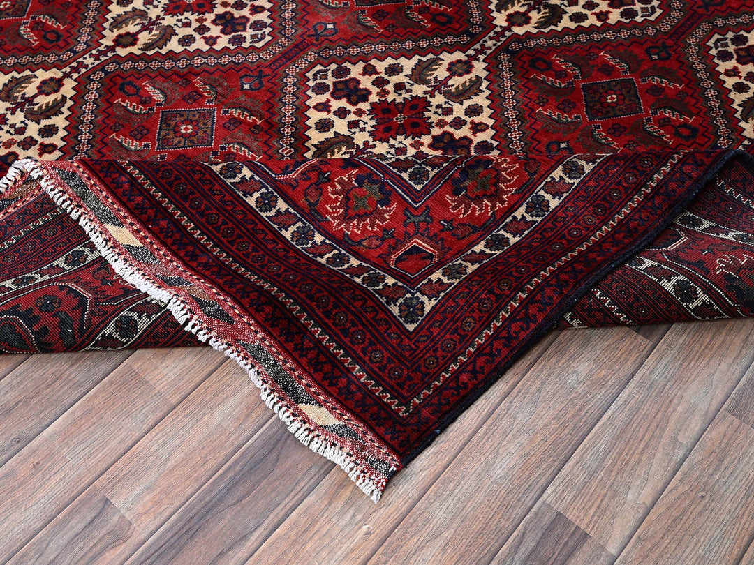 9'10" x 13'0" New Hand Knotted Red Wool Rectangle Oriental Rug - MOA102766