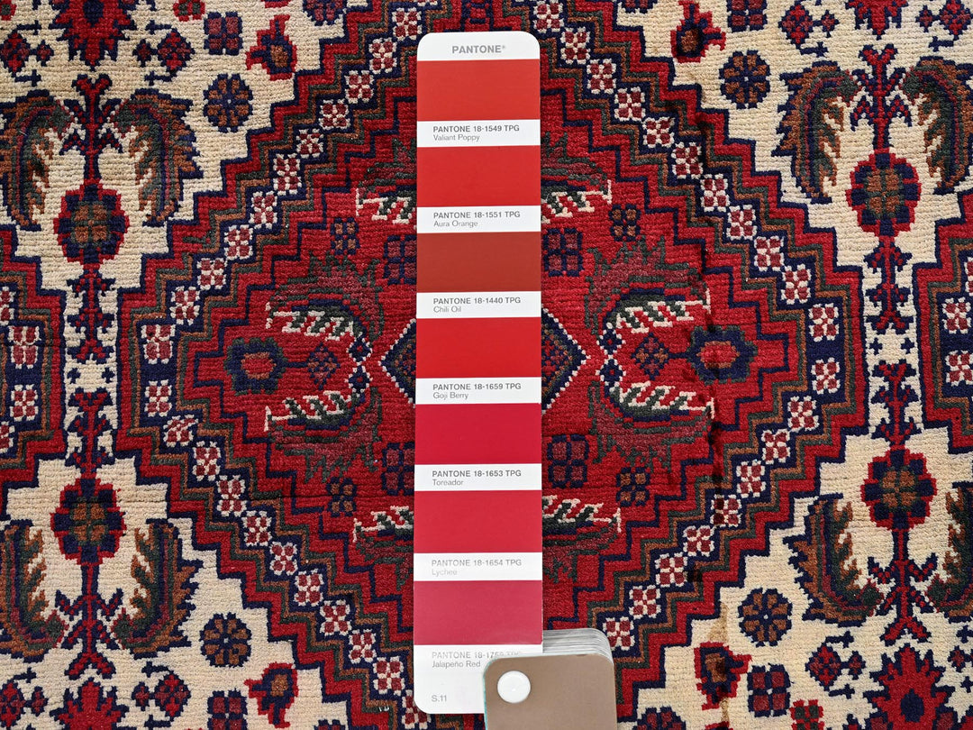9'10" x 13'0" New Hand Knotted Red Wool Rectangle Oriental Rug - MOA102766