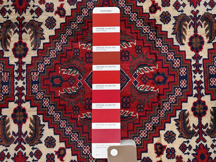 9'10" x 13'0" New Hand Knotted Red Wool Rectangle Oriental Rug - MOA102766