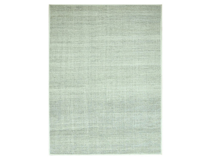 9'1" x 12'1" New Hand Knotted Grey Wool Rectangle Oriental Rug - MOA10276700