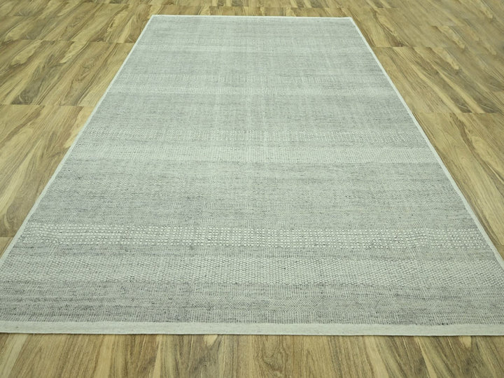 9'1" x 12'1" New Hand Knotted Grey Wool Rectangle Oriental Rug - MOA10276700