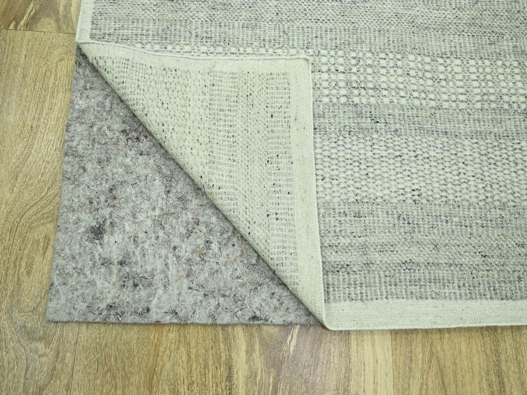 9'1" x 12'1" New Hand Knotted Grey Wool Rectangle Oriental Rug - MOA10276700