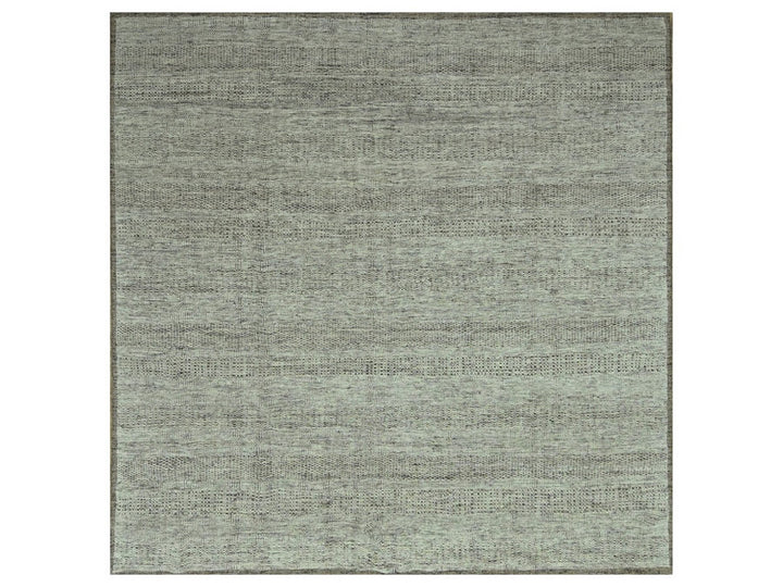 9'8" x 10'3" New Hand Knotted Brown Wool Square Oriental Rug - MOA10276701