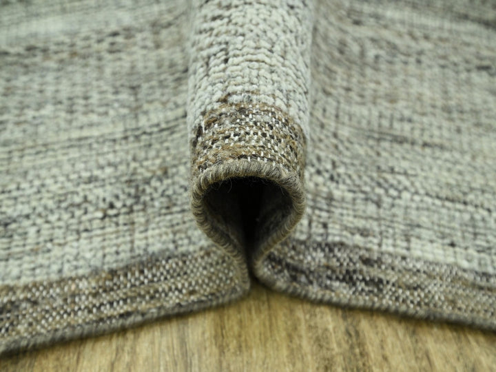 9'8" x 10'3" New Hand Knotted Brown Wool Square Oriental Rug - MOA10276701