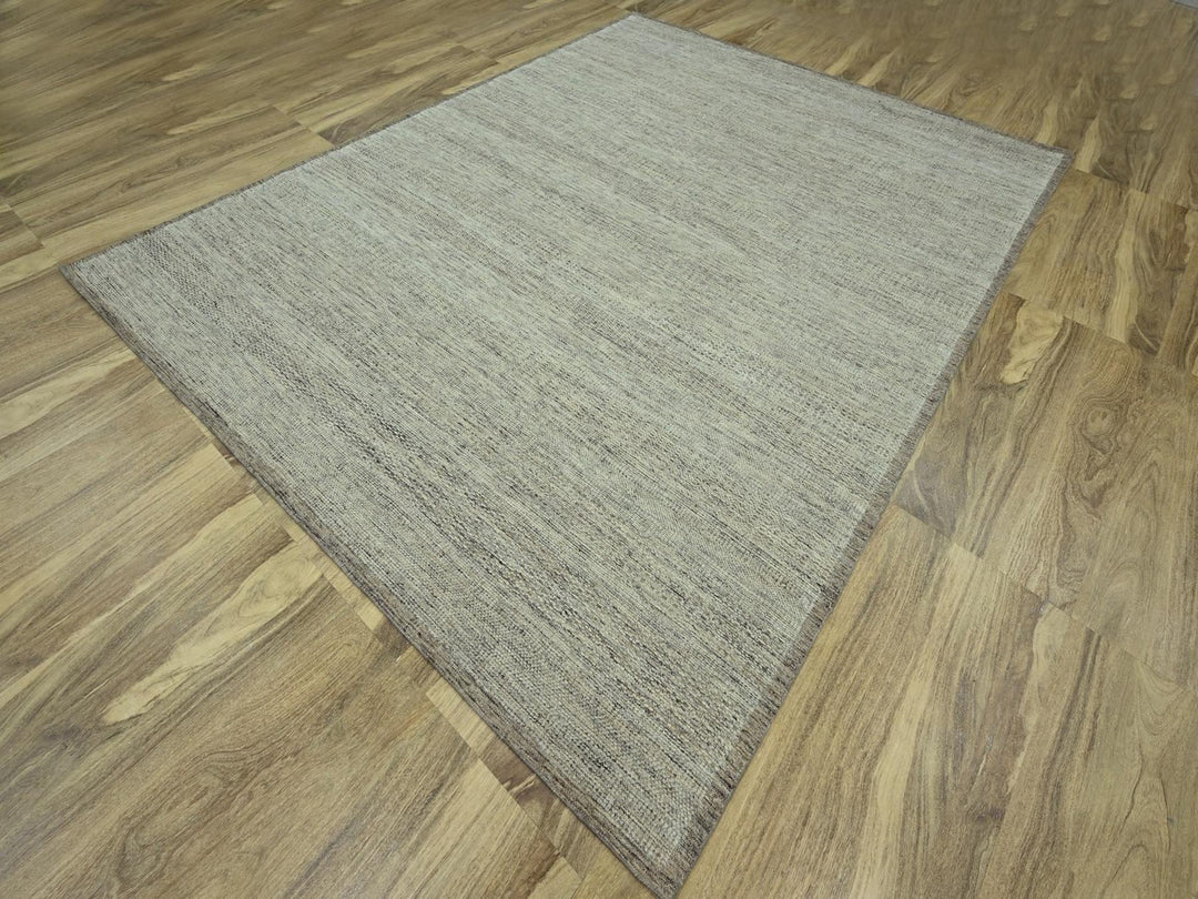 9'2" x 11'11" New Hand Knotted Brown Wool Rectangle Oriental Rug - MOA10276702