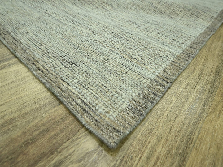9'2" x 11'11" New Hand Knotted Brown Wool Rectangle Oriental Rug - MOA10276702