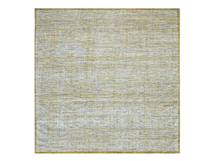9'11" x 10'0" New Hand Knotted Yellow Wool Square Oriental Rug - MOA10276703