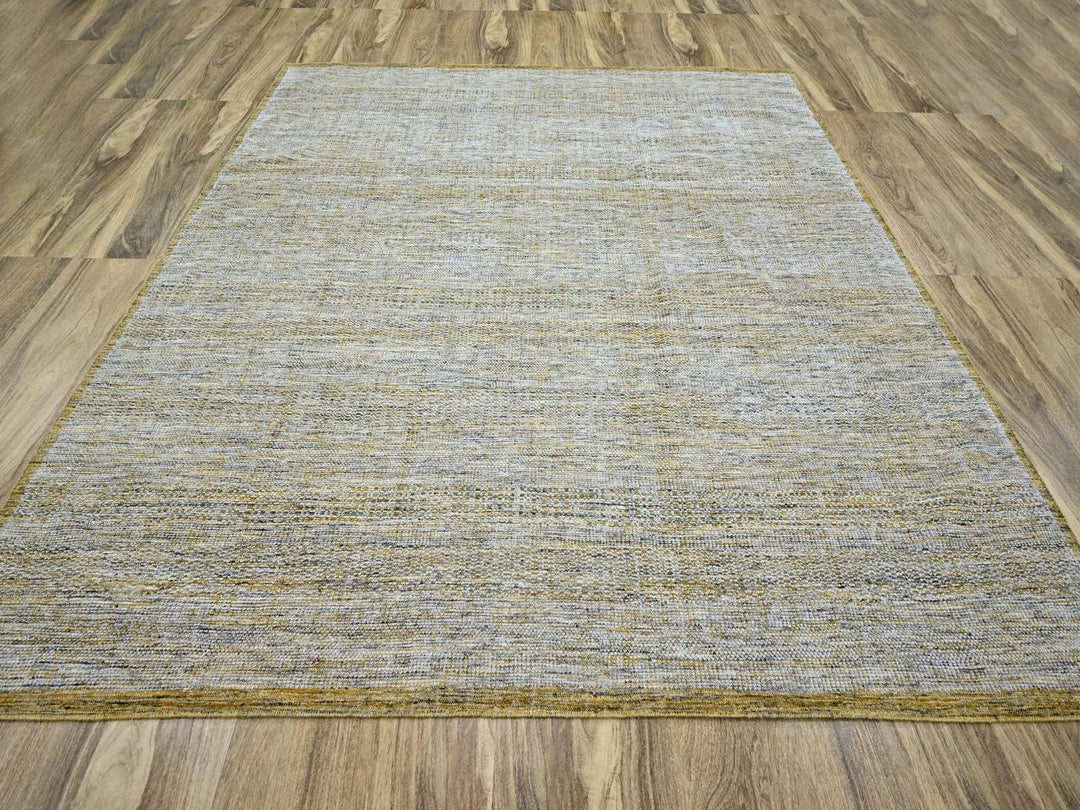 9'11" x 10'0" New Hand Knotted Yellow Wool Square Oriental Rug - MOA10276703
