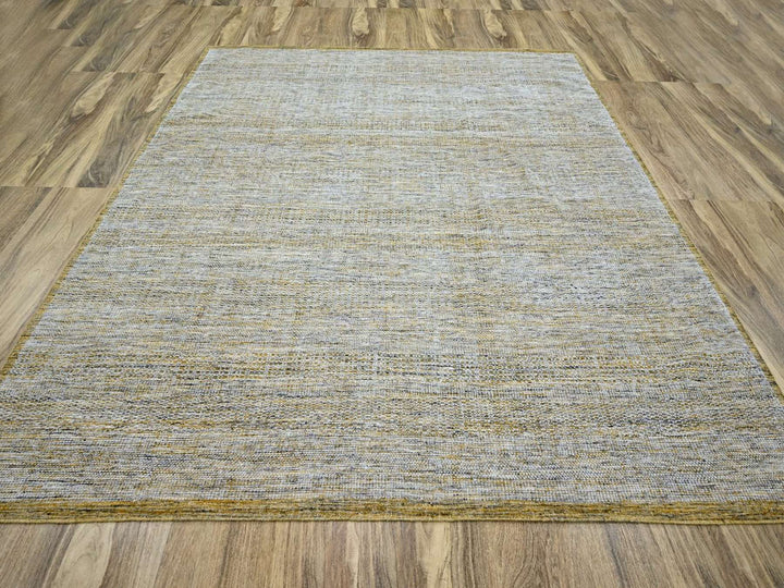 9'11" x 10'0" New Hand Knotted Yellow Wool Square Oriental Rug - MOA10276703