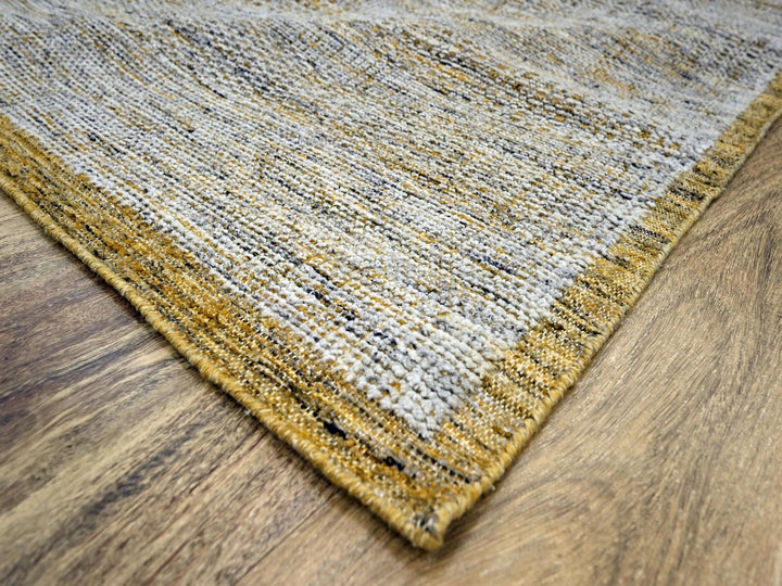 9'11" x 10'0" New Hand Knotted Yellow Wool Square Oriental Rug - MOA10276703