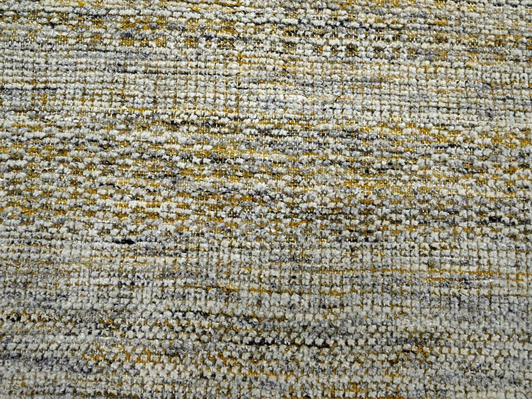 9'11" x 10'0" New Hand Knotted Yellow Wool Square Oriental Rug - MOA10276703