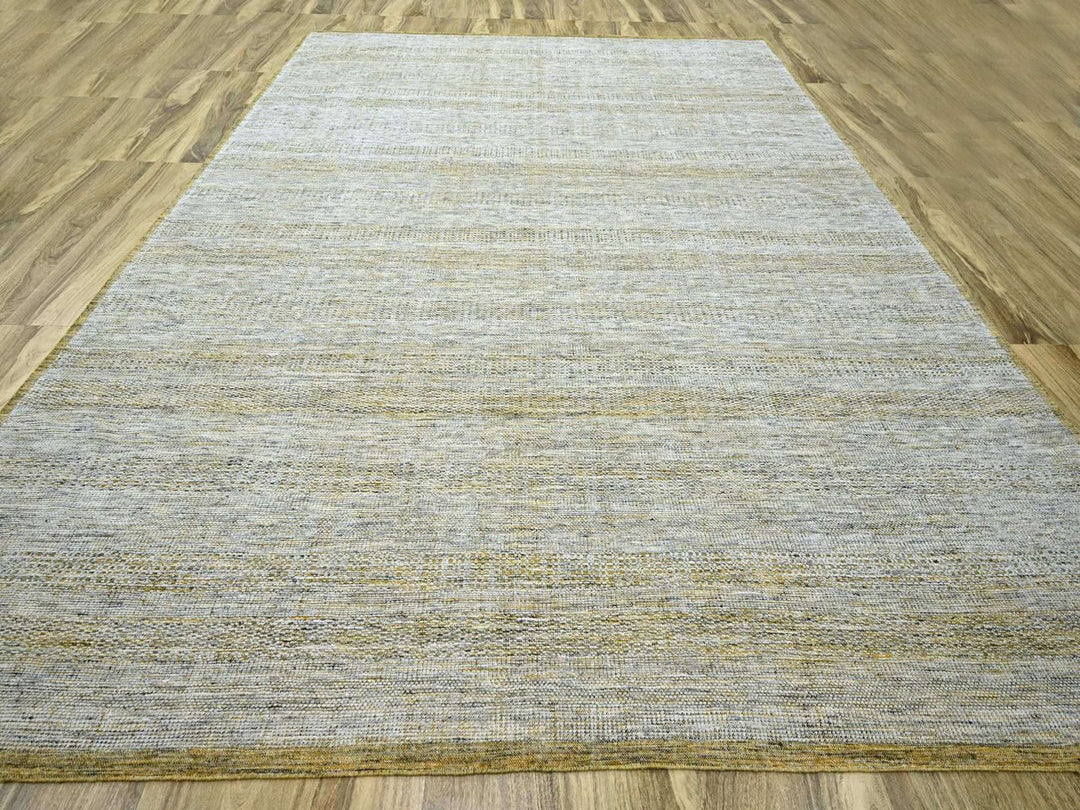 11'11" x 14'10" New Hand Knotted Yellow Wool Rectangle Oriental Rug - MOA10276704