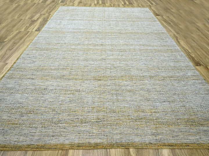 11'11" x 14'10" New Hand Knotted Yellow Wool Rectangle Oriental Rug - MOA10276704