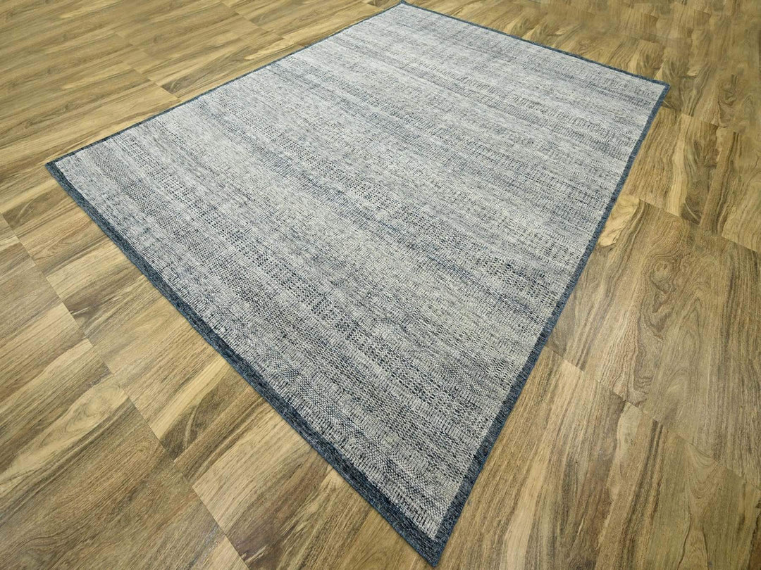 9'0" x 11'11" New Hand Knotted Blue Wool Rectangle Oriental Rug - MOA10276706