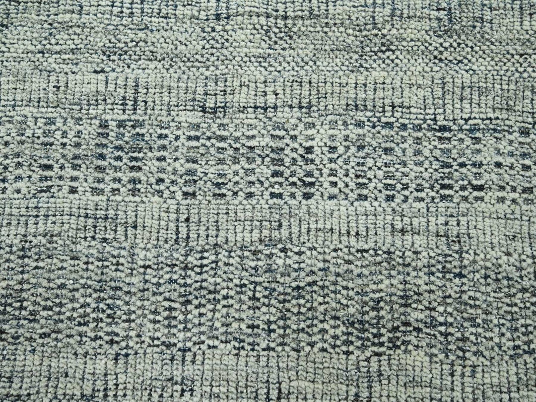9'0" x 11'11" New Hand Knotted Blue Wool Rectangle Oriental Rug - MOA10276706